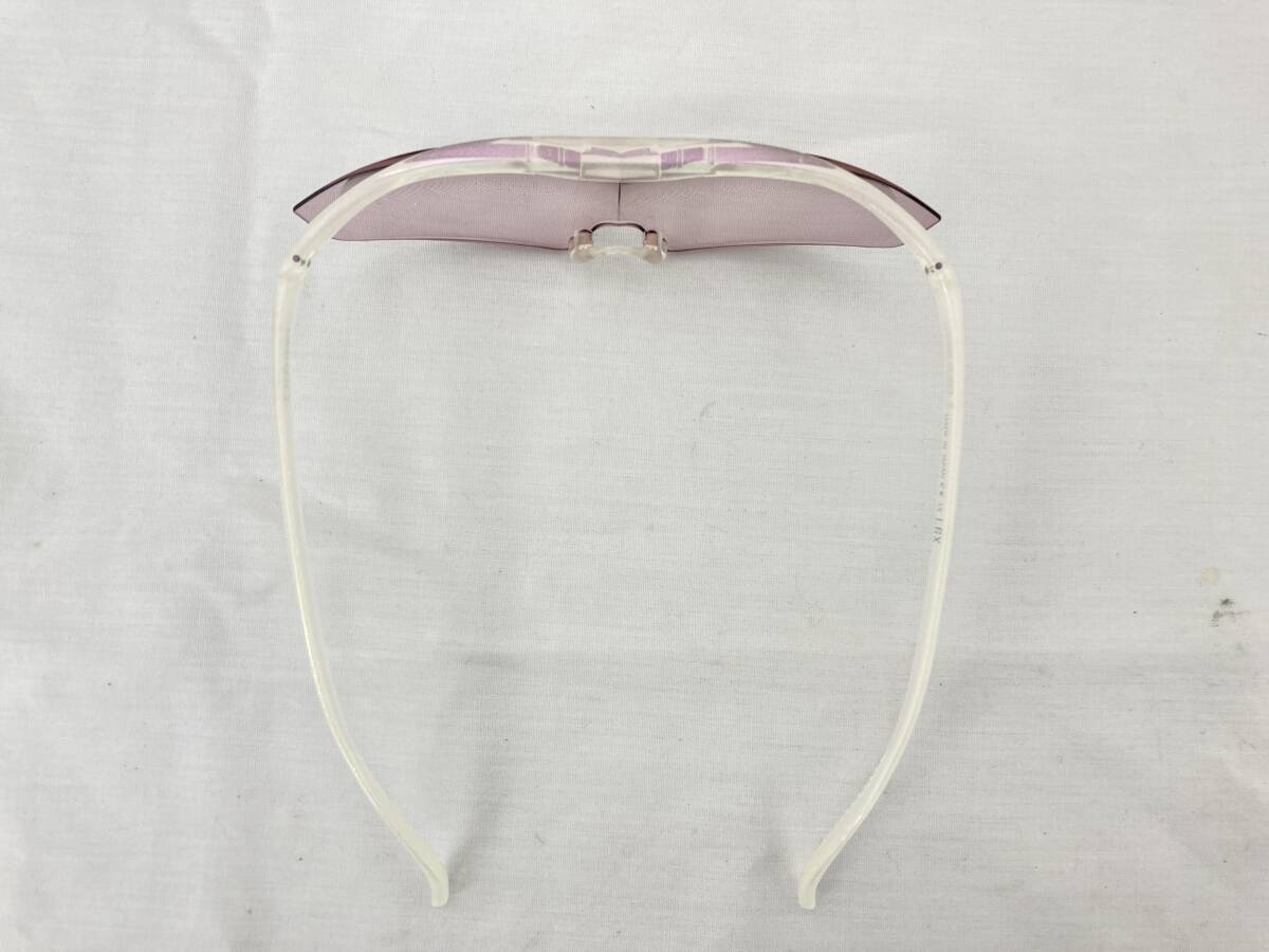 【JN21】（O) Hazuki ハズキ ルーペ 1.6X 1.6倍 眼鏡 メガネ 拡大鏡 パープル レンズ 日本製 老眼鏡 ケース入り 中古現状品の画像6