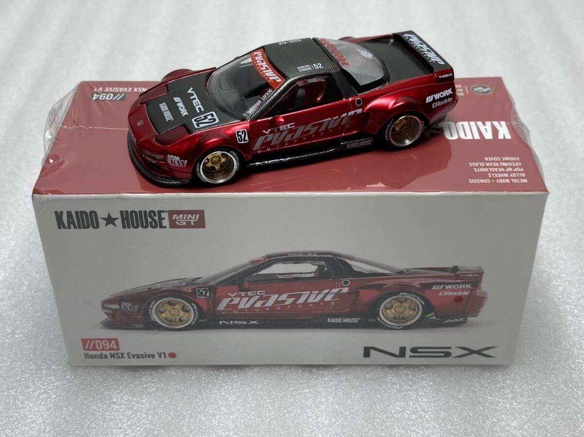 即決 MINI GT 1/64 KAIDO HOUSE ホンダ NSX エヴァーシブ V1 レッド KHMG094 TSM 街道ハウス Evasive Motorsportsの画像1