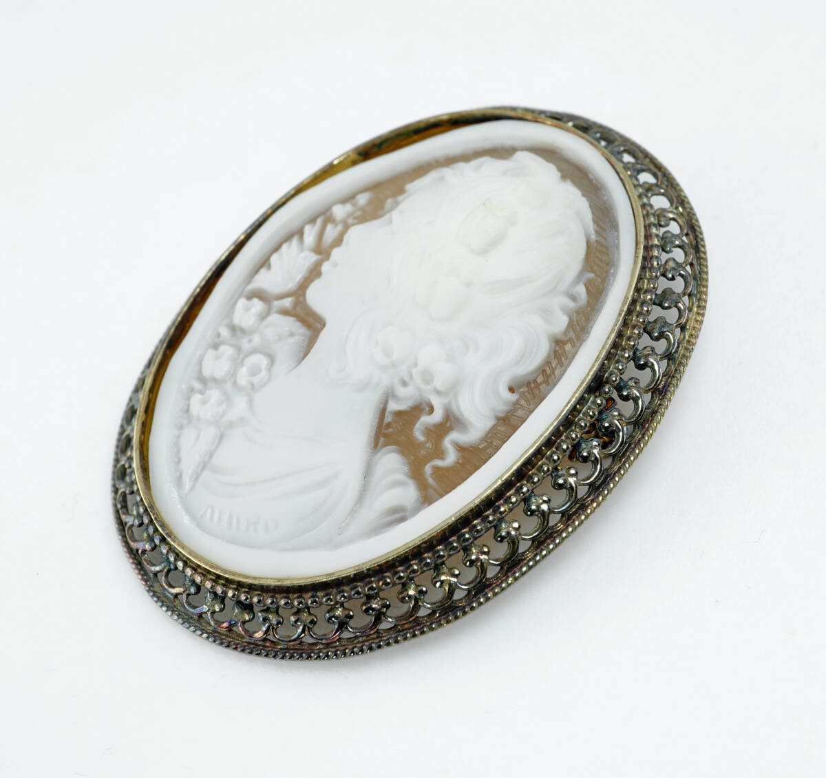 ▲天然シェルカメオ 最高級 SV 925 12g ブローチ 宝石 ジュエリー jewelryの画像3