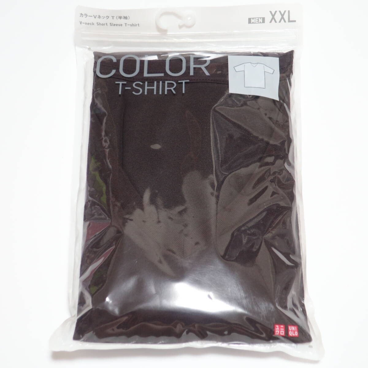 未使用 完売品 カラーVネックT 半袖 XXL ユニクロ ワイン 19 wine Tシャツ UNIQLO 341-400321 ドライカラーVネックT 綿 コットン