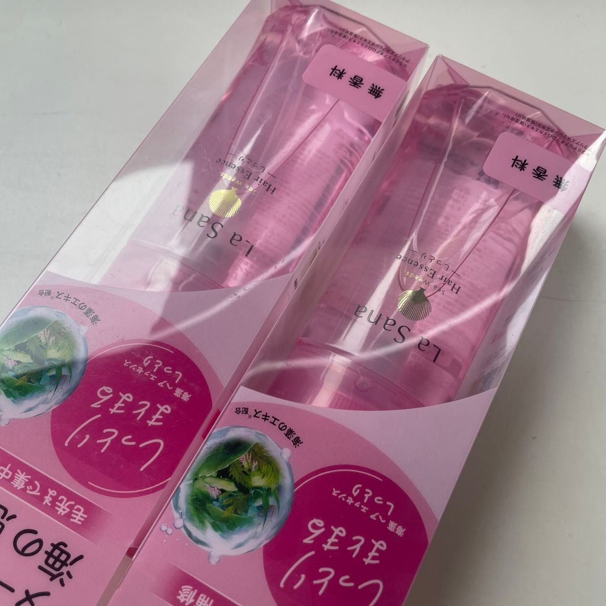 【新品】La Sana  ラサーナ 海藻 ヘアエッセンス　しっとり　無香料　Lサイズ本体120mlリニューアルパッケージ２本セット