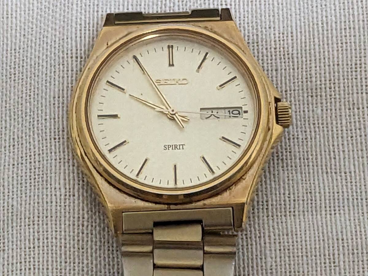 SEIKO Seiko SPIRIT Spirit 7N48-7000 quartz day date battery replaced junk treatment rare Vintage 