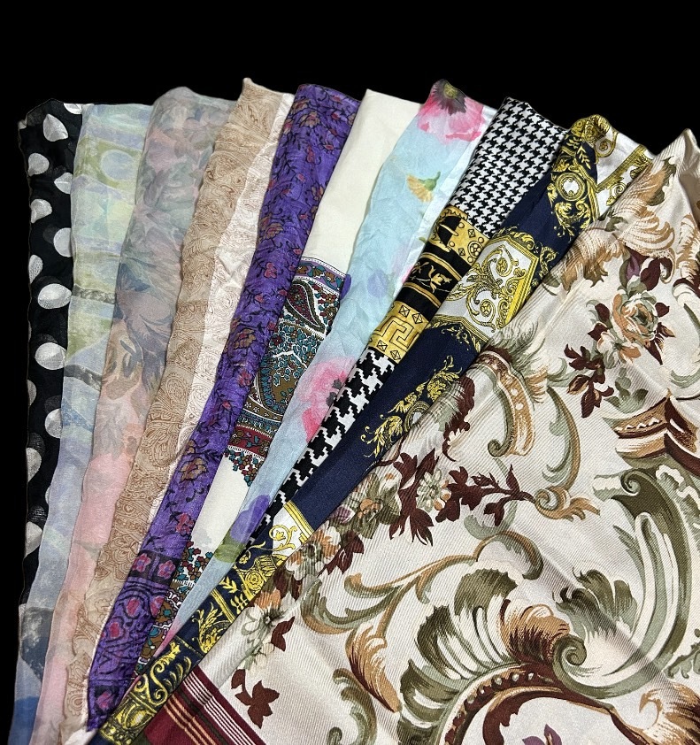 1 jpy ~ selling up * large size scarf large amount 100 pieces set * old clothes . elegant gorgeous . what . floral print piece .. recommended set sale sale No.KT-N-2