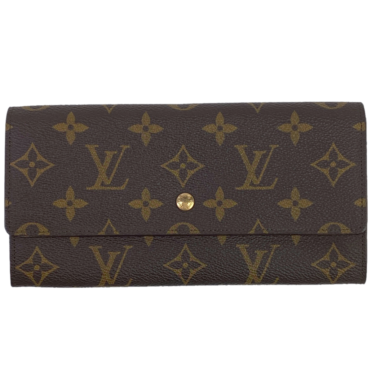 ルイ・ヴィトン Louis Vuitton ポルト モネ クレディ 二つ折り 旧型 長財布 モノグラム ブラウン M61725 レディース 【中古】_バイセル 14182_1