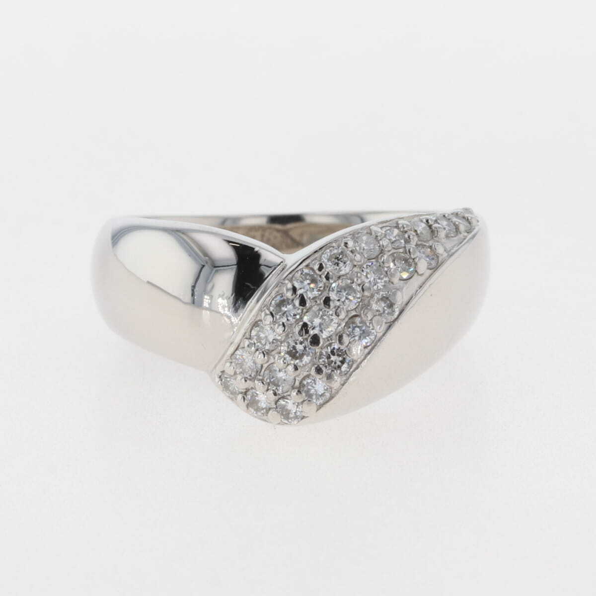 メレダイヤ デザインリング プラチナ 指輪 リング 13号 Pt900 ダイヤモンド レディース 【中古】_バイセル 14157_1