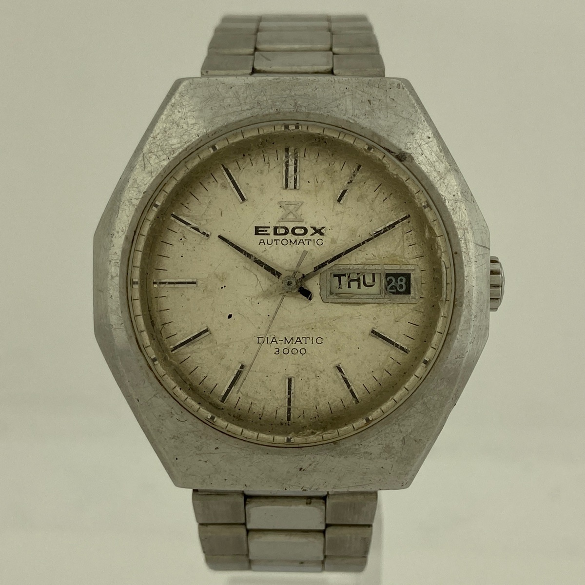 【ジャンク品】エドックス EDOX ダイヤマチック3000 デイデイト オートマティック メンズ 腕時計 自動巻き 【中古】_バイセル 14150_2