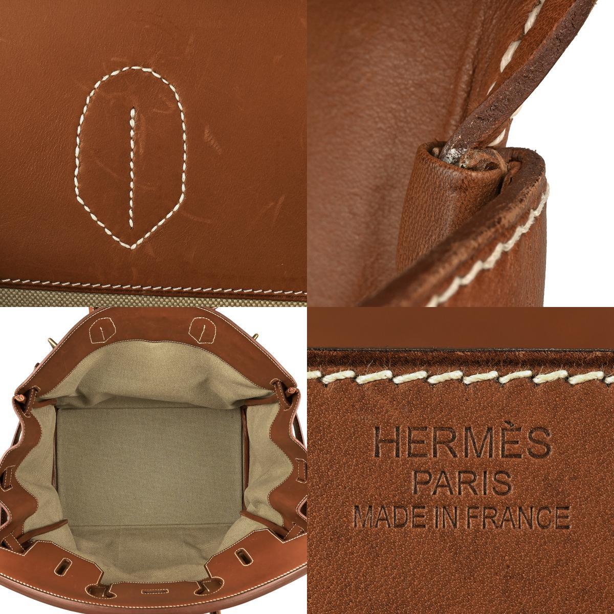 エルメス HERMES オータクロア フラッグ 40 ハンドバッグ トワルアッシュ ブラウン □Q レディース 【中古】_バイセル 14173_10