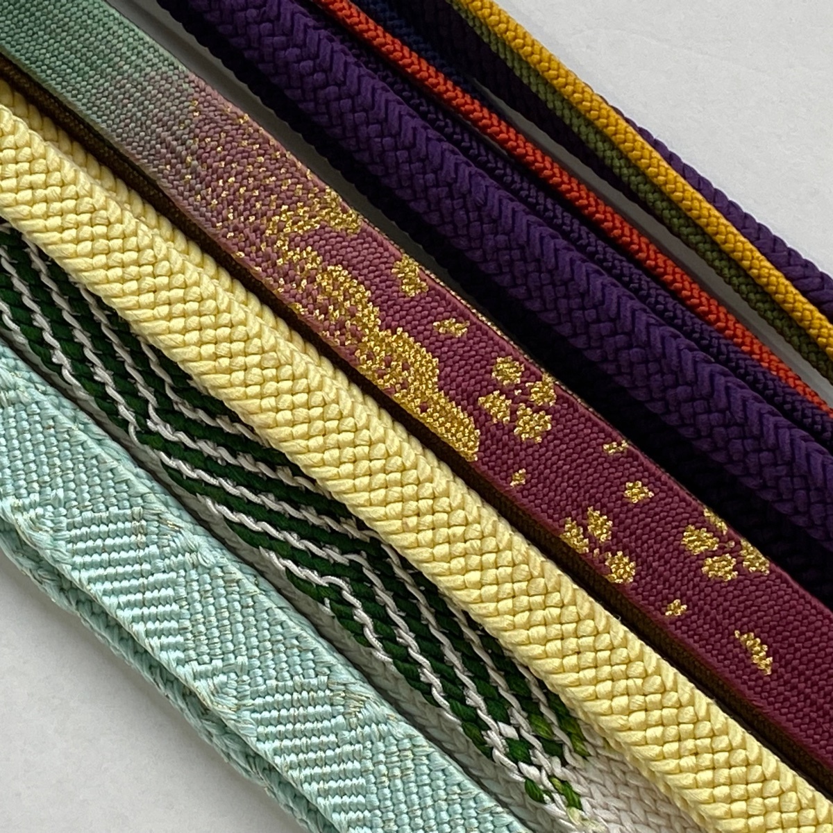 帯締め 優品 帯締め5本セット 薄緑 正絹 和装小物 【中古】