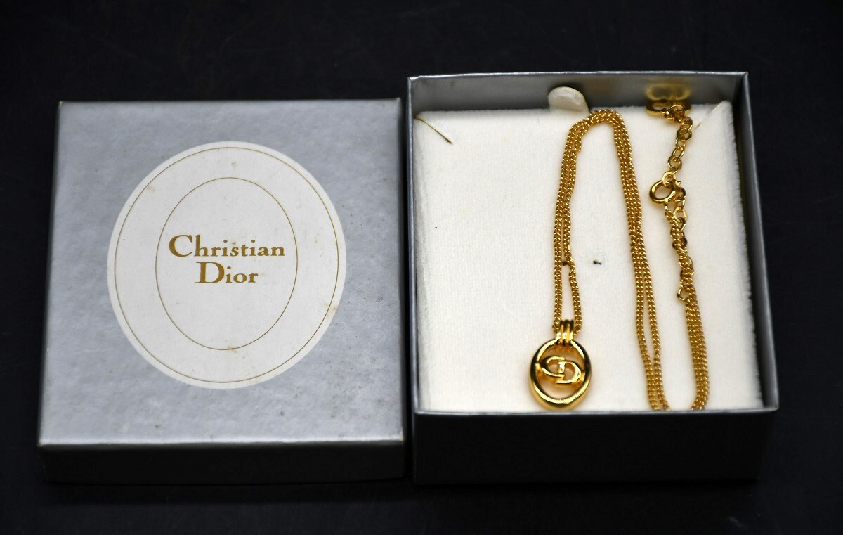 NY5-14【現状品】Christian Dior ロゴ ネックレス ディオール オーバルロゴ CD Dior アクセサリー 中古品 保管品の画像1
