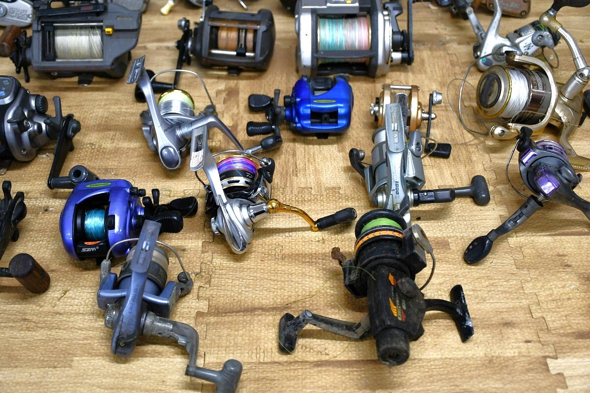 NY5-139【現状品】リール25点以上まとめ　リール　SHIMANO　RYOBI　Daiwa　OLYMPIC 他　釣具　竿受け　フィッシング　中古品　保管品_画像9