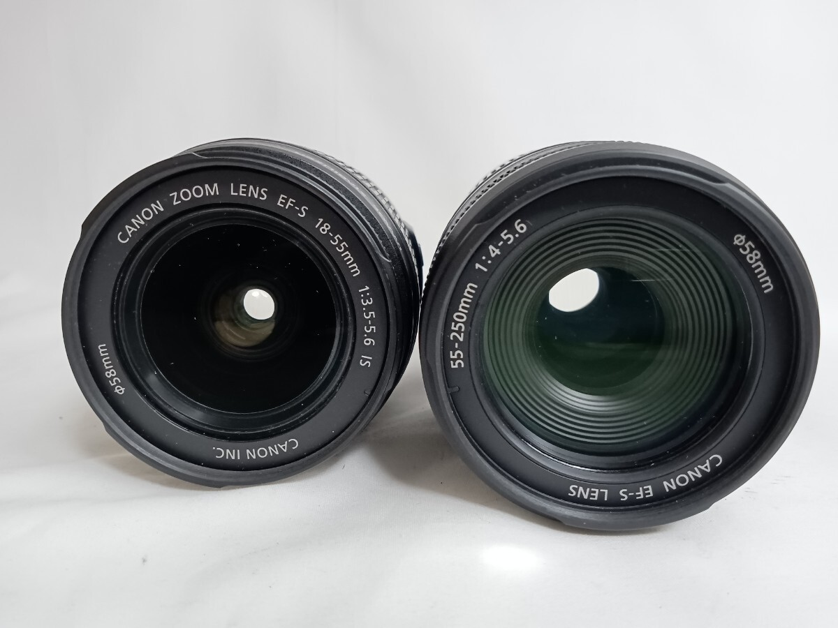 Canon キャノン EOS Kiss X3 EF-S 18-55mm 1:3.5-5.6 IS 55-250mm 1:4-5.6 IS デジタル一眼レフ カメラ ブラック 千５_画像7