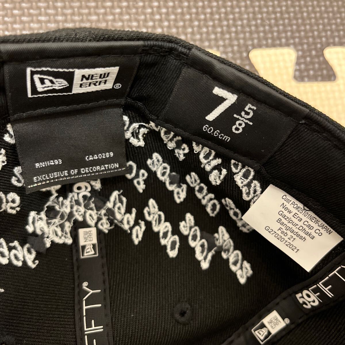 【中古美品7-5/8サイズ】 Supreme Champions Box Logo New Era Blackシュプリーム チャンピオン ボックスロゴ ニューエラ ブラックの画像8