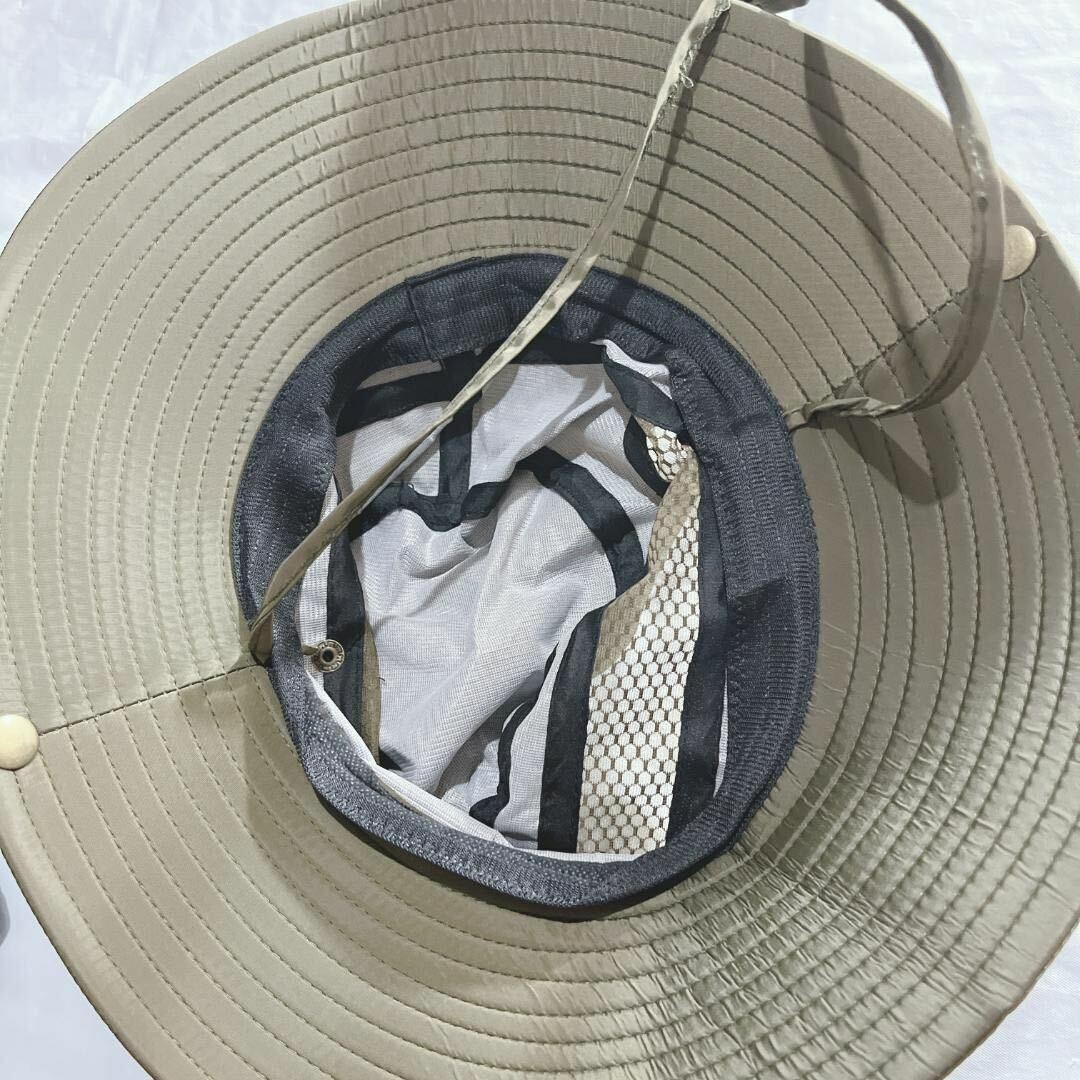 サファリハット 日焼け防止 釣り キャンプ 登山 UVカット アウトドア 帽子 カーキ