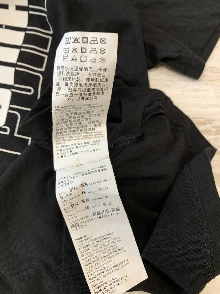 【送料無料】：PUMA　プーマ半袖Tシャツ　黒　ナナメロゴがおしゃれ　130cm_画像4