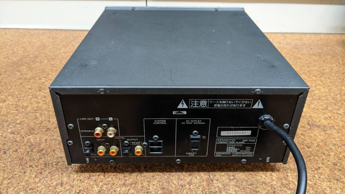 【動作品】KENWOOD DPF-7002 CDプレーヤー 説明書 スパイクあり の画像2