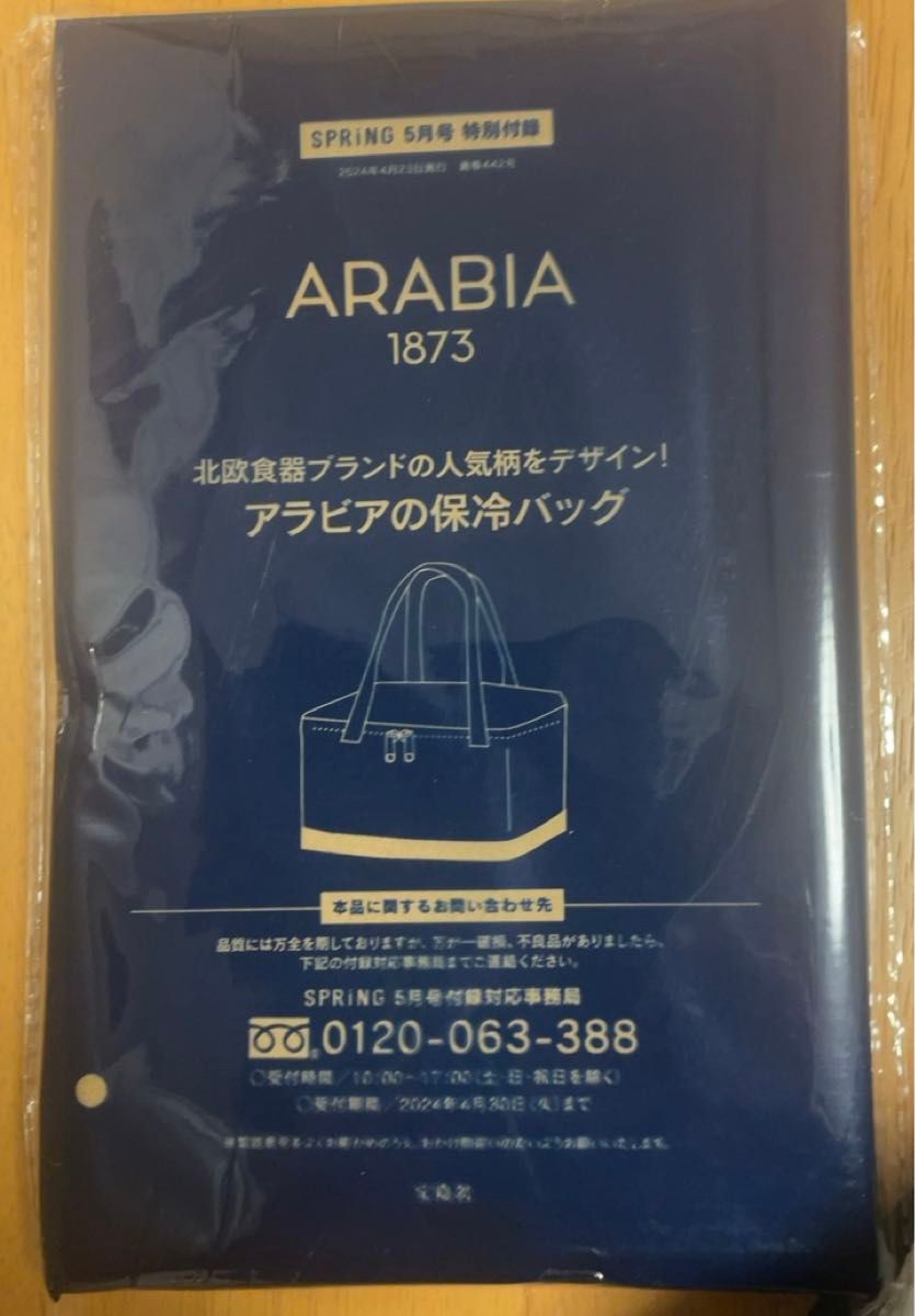 スプリング 5月号 未開封付録 SPRING ARABIA アラビア 保冷バッグ