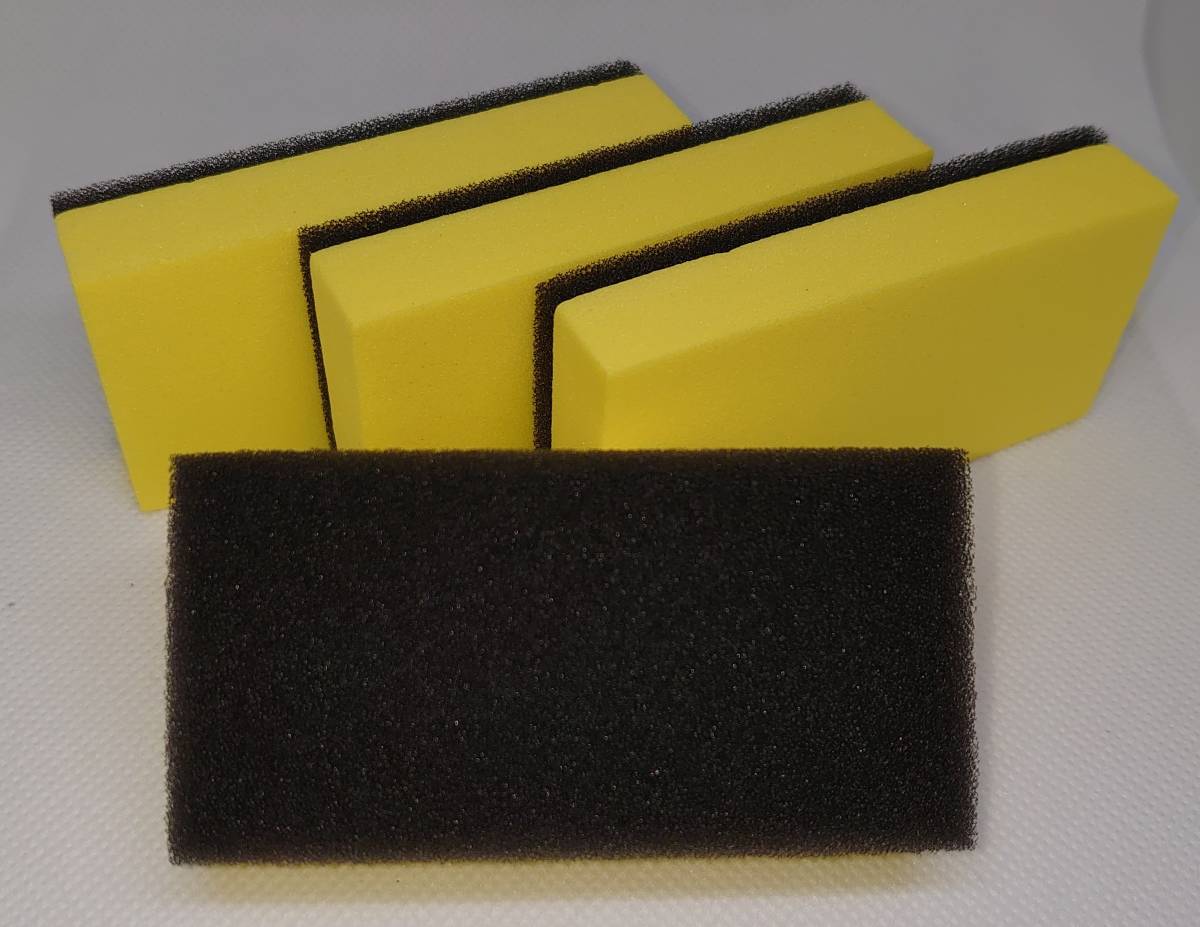 匿名配送【 黄色10個 】使いやすい EVAスポンジ コーティング ワックス コンパウンド 研磨 油膜 水垢 クロスも同梱できます