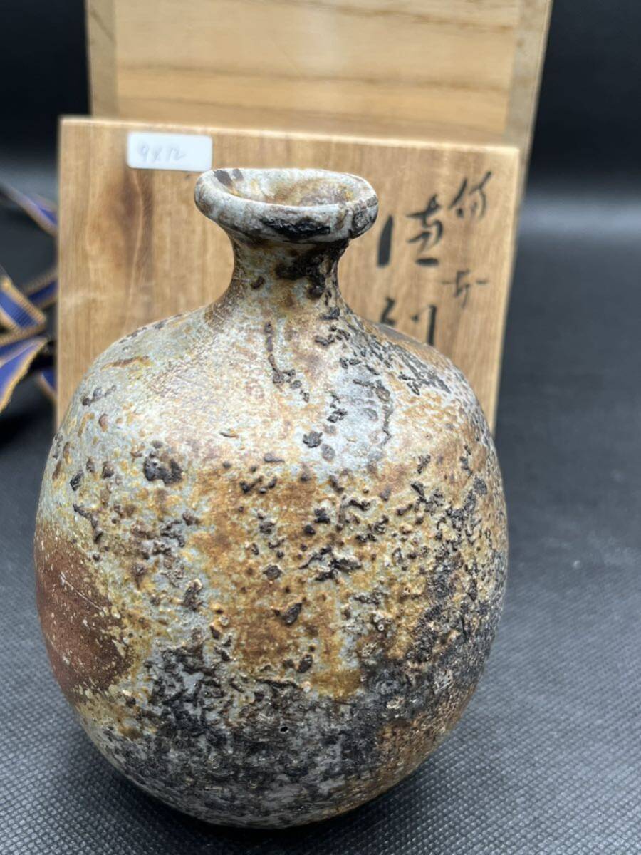 0027 備前 徳利 ◆共箱 酒器 酒注ぎ 酒次 備前焼 骨董品 備前徳利 _画像4