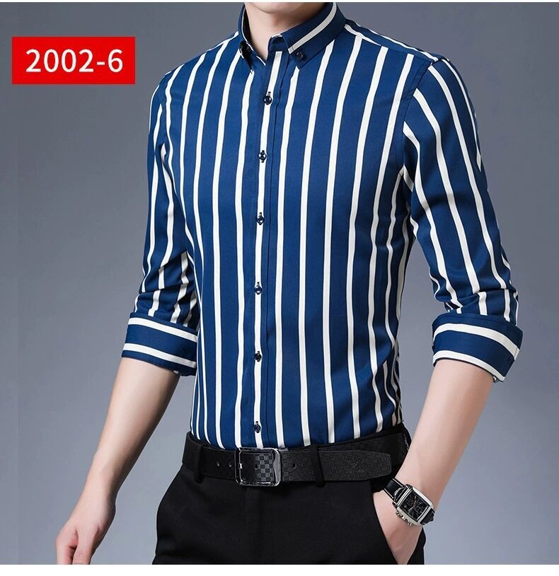CS-2002-6(実寸41 L-XL度 )新品 春夏 完売■北欧 長袖シャツ メンズ ノーアイロン 形態安定 ビジネス ワイシャツ シルクのような質感_画像2