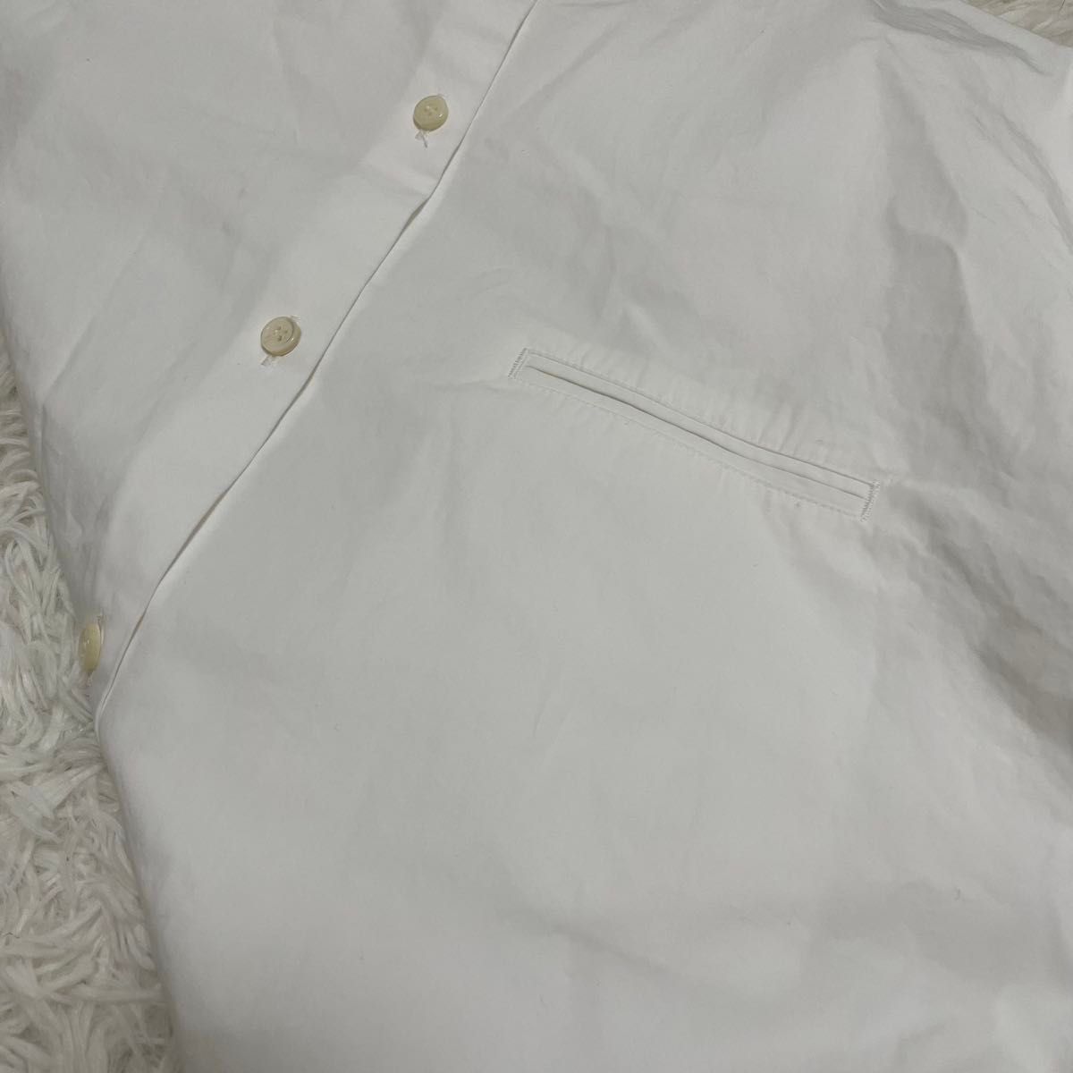 THE SHINZONE ザシンゾーン スタンドビッグシャツ ノーカラー 白 ホワイト バンドカラー バンドカラーシャツ 長袖