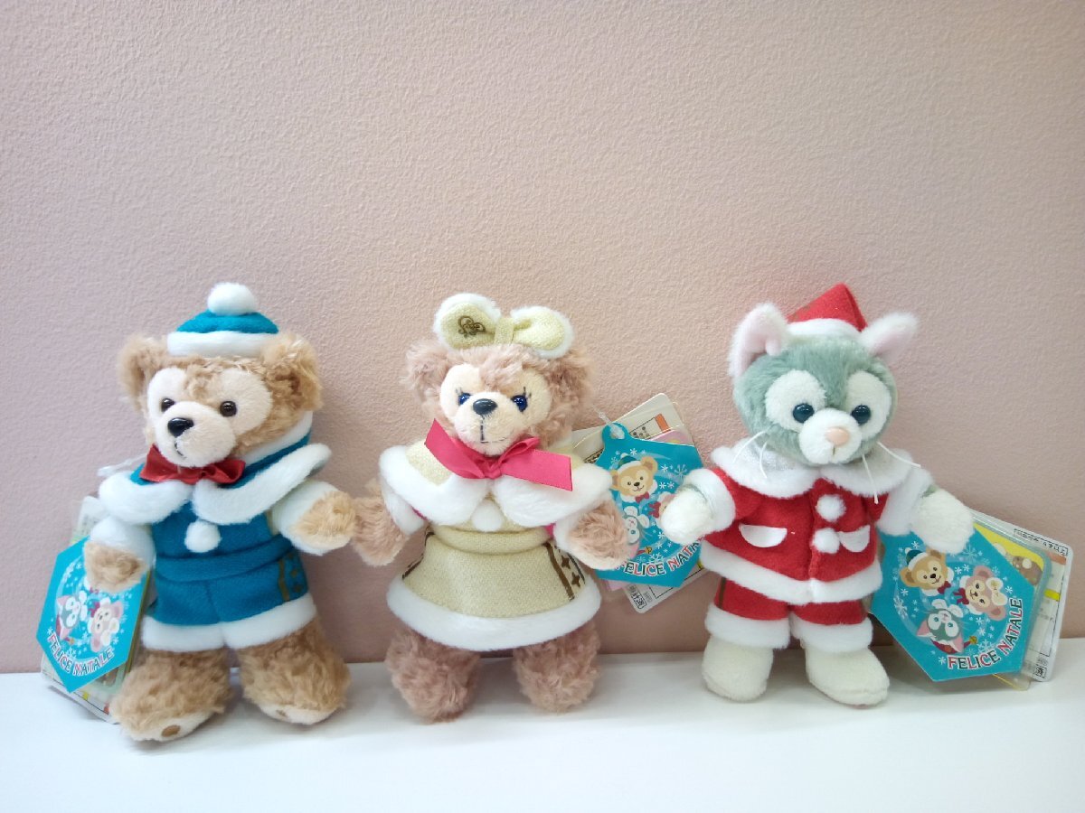  Disney { unused goods }TDS Duffy Shellie May jelato-ni soft toy badge 3 point Christmas 2014 tag attaching 4K73 [60]