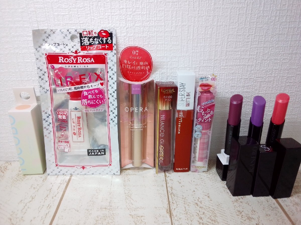  cosme { large amount set }{ unopened goods equipped } Kanebo Maybelline another 15 point lipstick lipstick coat 5F27G [60]