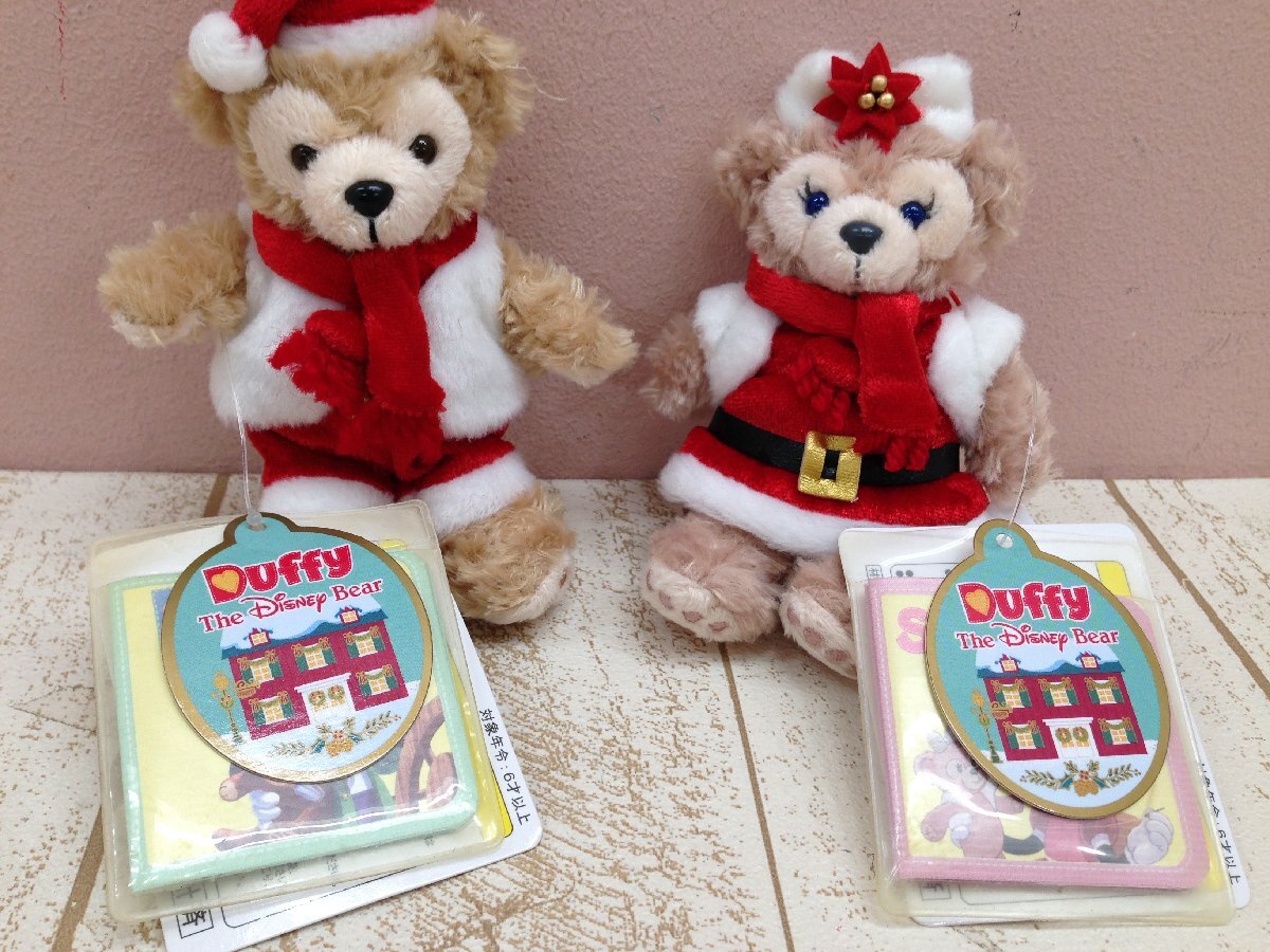 ◇ディズニー TDS ダッフィー シェリーメイ ぬいぐるみストラップ 2点 クリスマス2010 タグ付き 6X32 【60】_画像5