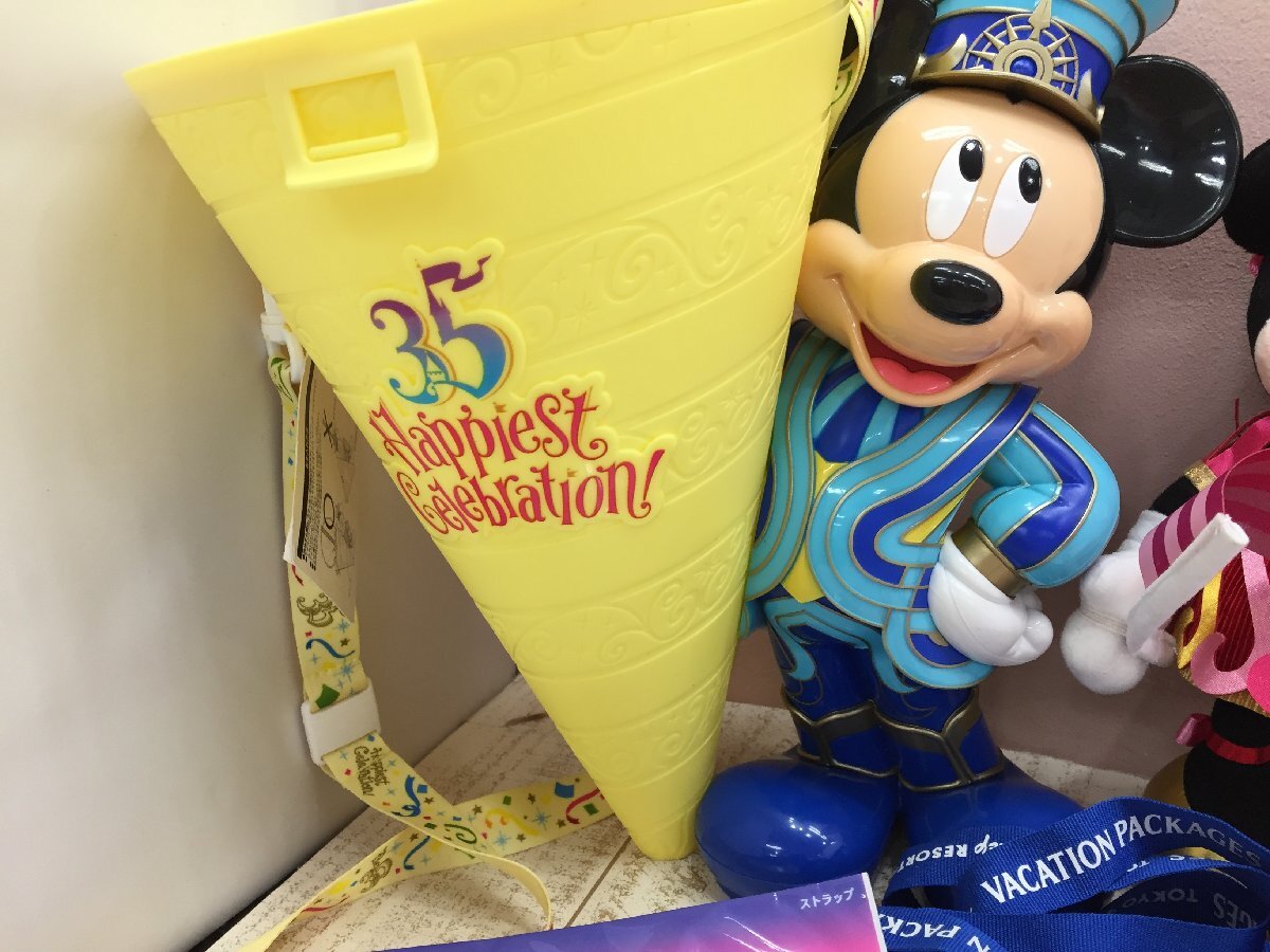 * Disney { unused goods equipped } anniversary goods 5 point Mickey minnie soft toy badge Popcorn bucket another 6M132 [80]