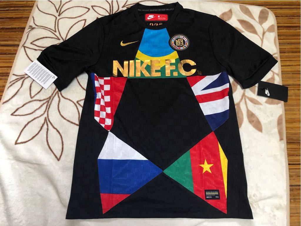 ヤフオク ナイキnike Fcサッカーユニフォーム黒mプラシャ