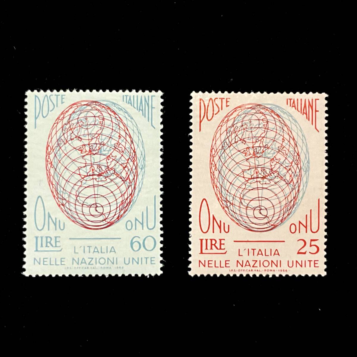  Italy issue [ solid feeling . production make lamp body design ]2 kind . Europe 1956 year 12 month 29 day issue unused stamp 