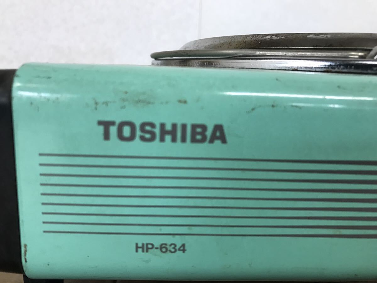 Y 家電２★通電確認済！昭和レトロ★TOSHIBA/東芝 電気コンロ HP-634 91年製 コンロ レトロ家電 インテリア 舞台小物 ジャンク 現状_画像7