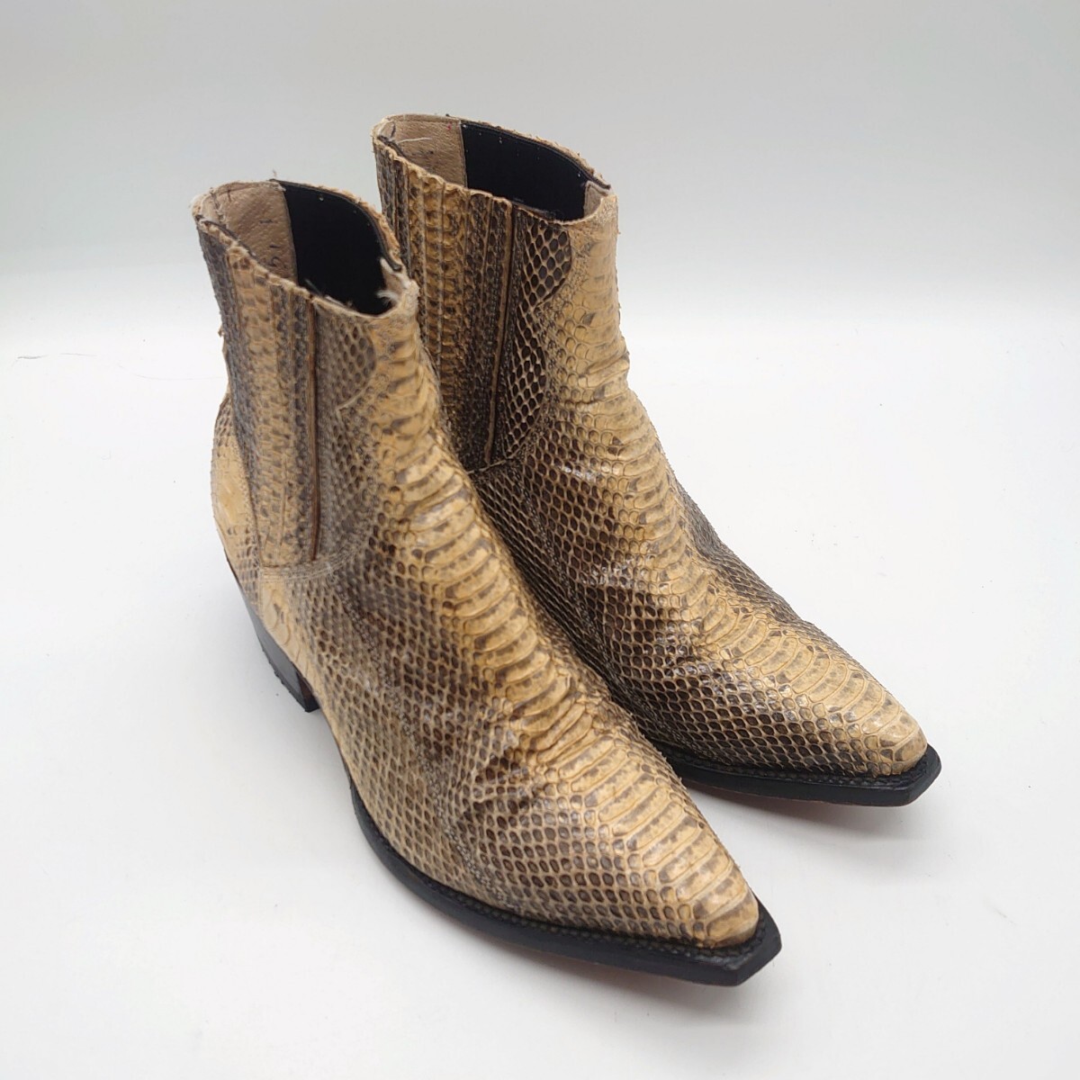 Botas Jaca is ka python leather . leather men's western boots Short kau Boy shoes beige Mexico made brand tp-24x430