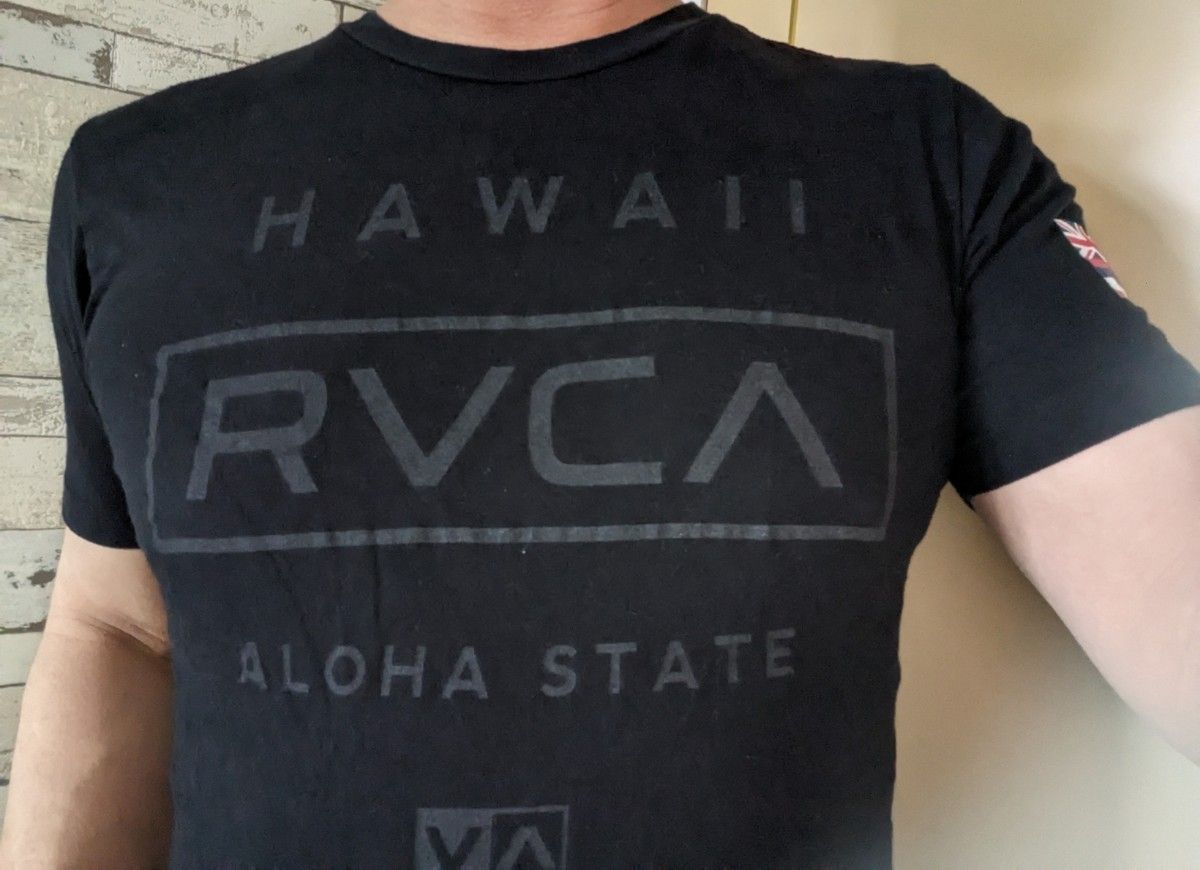 完売モデルルーカデカロゴTシャツRVCA HAWAII　ALOHA　STATE