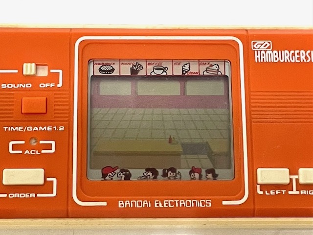 [0447-A][ Junk ]** retro Bandai Game & Watch handle burger shop ** present condition goods 