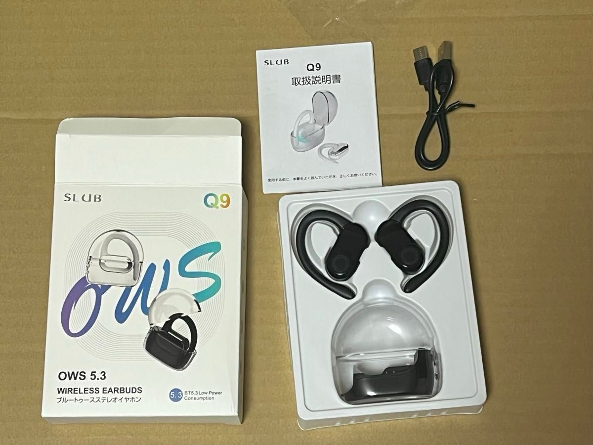 空気伝導 完全ワイヤレスイヤホン Bluetooth5.3 非骨伝導式 耳かけ式 ENCノイズリダクション