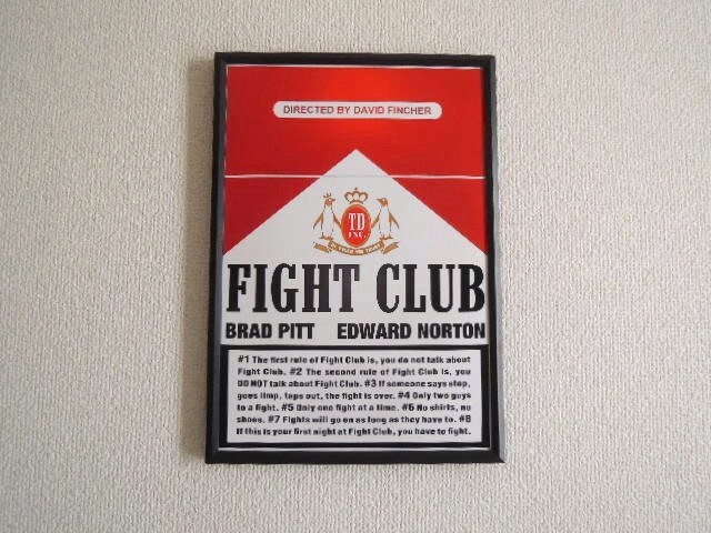 A4 額付き ポスター Fight Club ファイトクラブ Brad Pitt ブラッドピット ブラピ Edward Norton マルボロ アート 額装済み_画像4