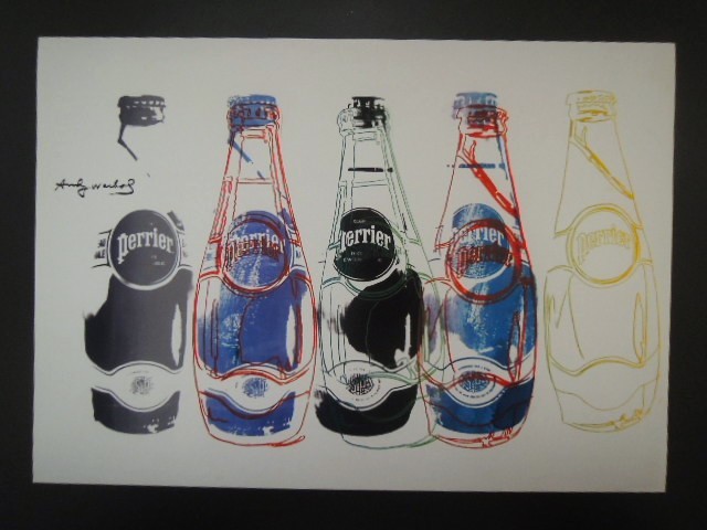 A4 額付き ポスター アンディウォーホル Andy Warhol ペリエ Perrier サイン 額装済み フォトフレーム