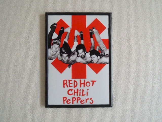 A4 額付き ポスター レッドホットチリペッパーズ Red Hot Chili Peppers レッチリ 赤 スカイダイビング ダイブ 額装済み フォトフレーム_画像5