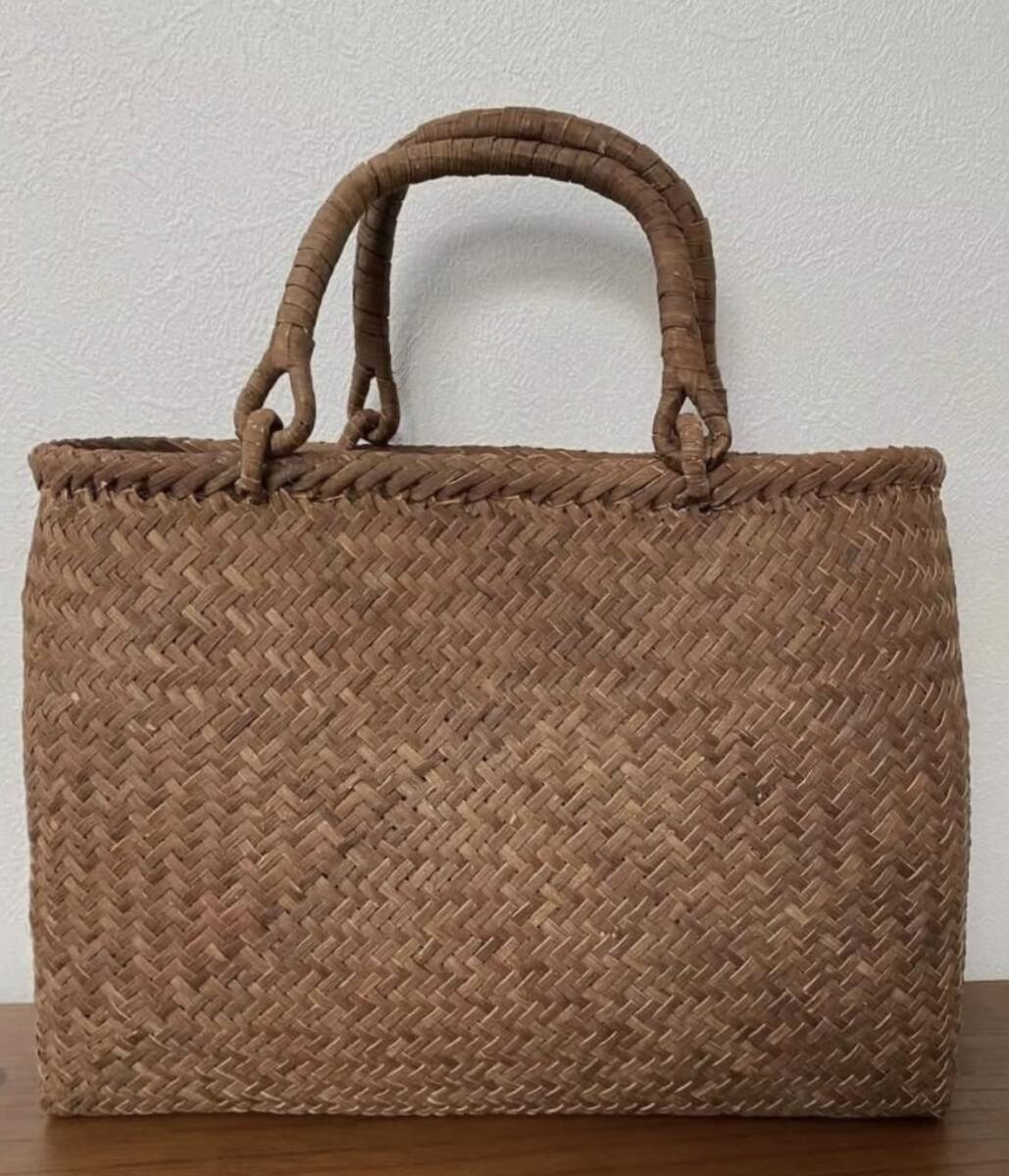  Nagano production unused goods most leather 3 millimeter . worker hand-knitted superfine braided mountain ... bag size XL