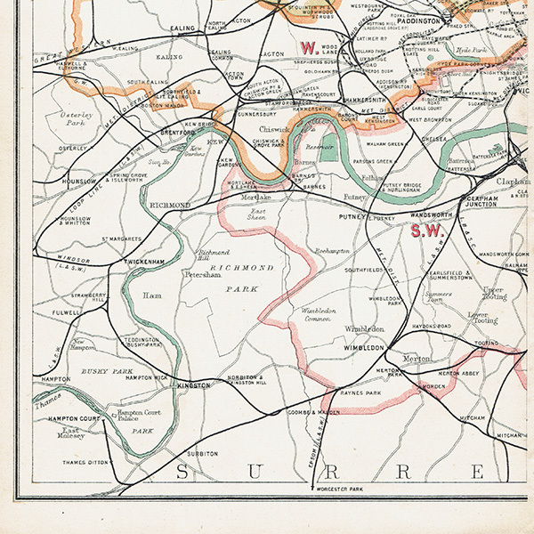 ロンドン 鉄道＆郵便アンティークマップ　地図015_画像5