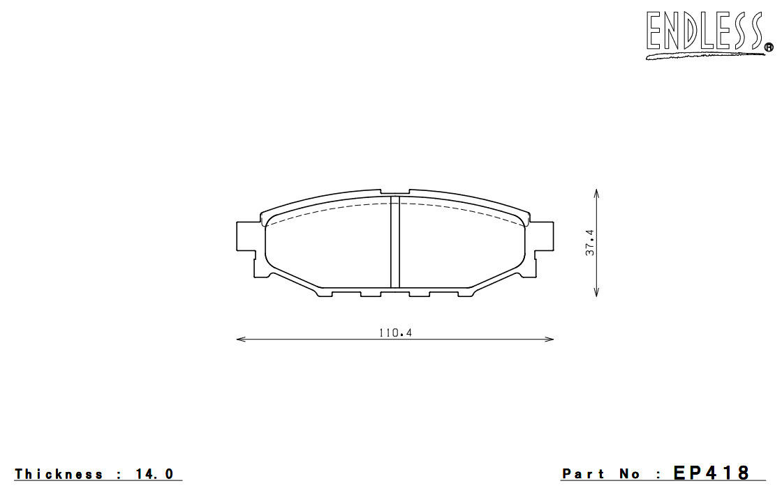 ENDLESS エンドレス ブレーキパッド SR01 1台分セット レガシィ BM9/BR9(NA) H21.5～H22.5 EP386SR01+EP418SR01_画像4