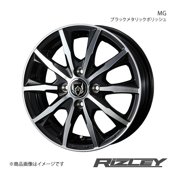 RiZLEY/MG ワゴンR MH23S アルミホイール1本【13×4.0B 4-100 INSET45 ブラックメタリックポリッシュ】0039902_画像1