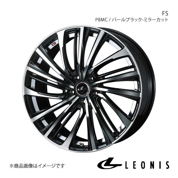 LEONIS/FS ステージア M35 4WD アルミホイール1本【19×8.0J 5-114.3 INSET43 PBMC(パールブラック/ミラーカット)】0039998_画像1