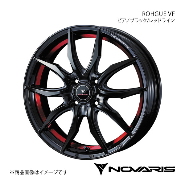 NOVARIS/ROHGUE VF アクア P10系 X-URBAN タイヤ(185/55-16) ホイール1本【16×6.0J 4-100 INSET42 ピアノブラック/レッドライン】0040063_画像1