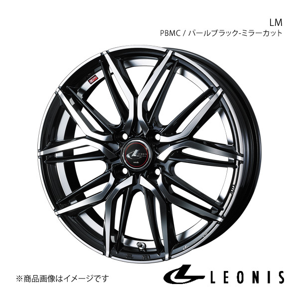 LEONIS/LM フィットシャトル GG7/GG8/GP2 アルミホイール1本【16×6.0J 4-100 INSET50 PBMC(パールブラック/ミラーカット)】0040791_画像1