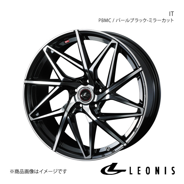 LEONIS/IT セレナ C28 4WD アルミホイール1本【17×7.0J 5-114.3 INSET47 PBMC(パールブラック/ミラーカット)】0040598_画像1