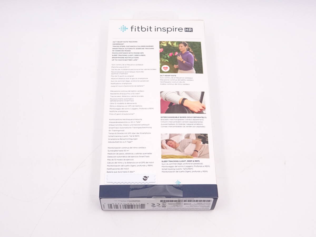 AA1532/新品 未開封 フィットビット インスパイア HR スマートウォッチ/fitbit inspire ブラック 箱 付/保管品の画像5