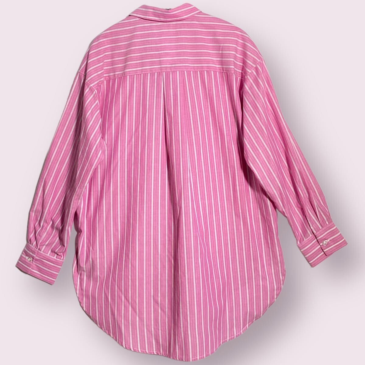 サマンサモスモスブルー　新品未使用　ストライプ　長袖　ビッグシャツ　ピンク