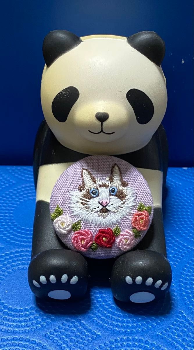 ラグドール　猫　刺繍　ブローチｏｒヘアゴム　ハンドメイド