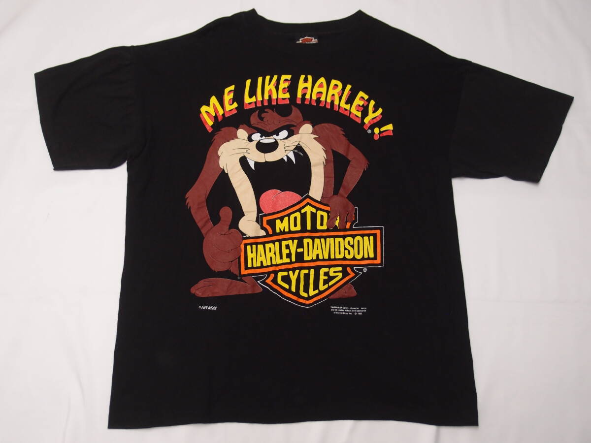 ◆古着卸USA■HARLEY DAVIDSON☆Tシャツ★★★XL  1992 Tasmanian Devil タズ MADE IN USA アメリカ直輸入 SALEの画像1